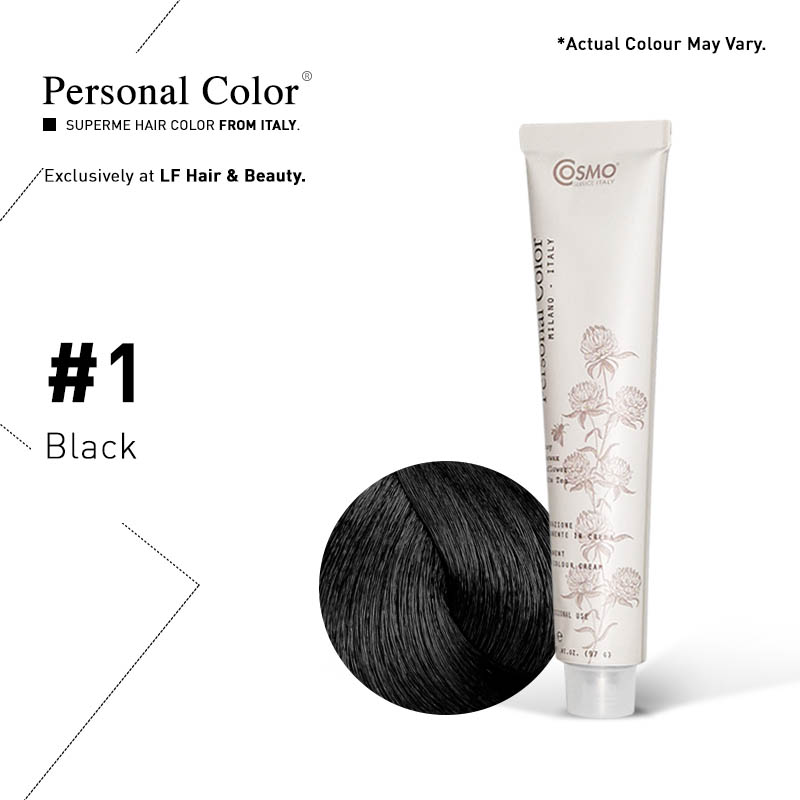 ***BUY 12 GET 2 FREE*** Cosmo Service Personal Color Permanent Cream 1.0 Black 100ml