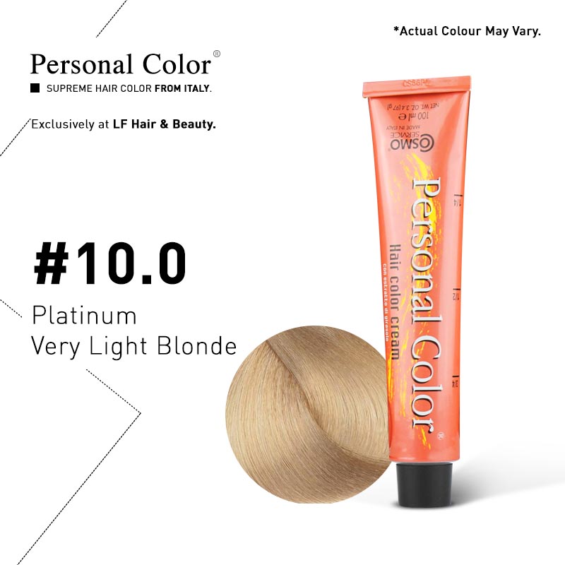 ***BUY 12 GET 2 FREE*** Cosmo Service Personal Color Permanent Cream 10.0 - Platinum Very Light Blonde 100ml