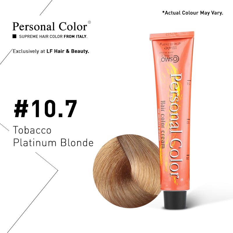***BUY 12 GET 2 FREE*** Cosmo Service Personal Color Permanent Cream 10.7 - Tobacco Platinum Blonde 100ml