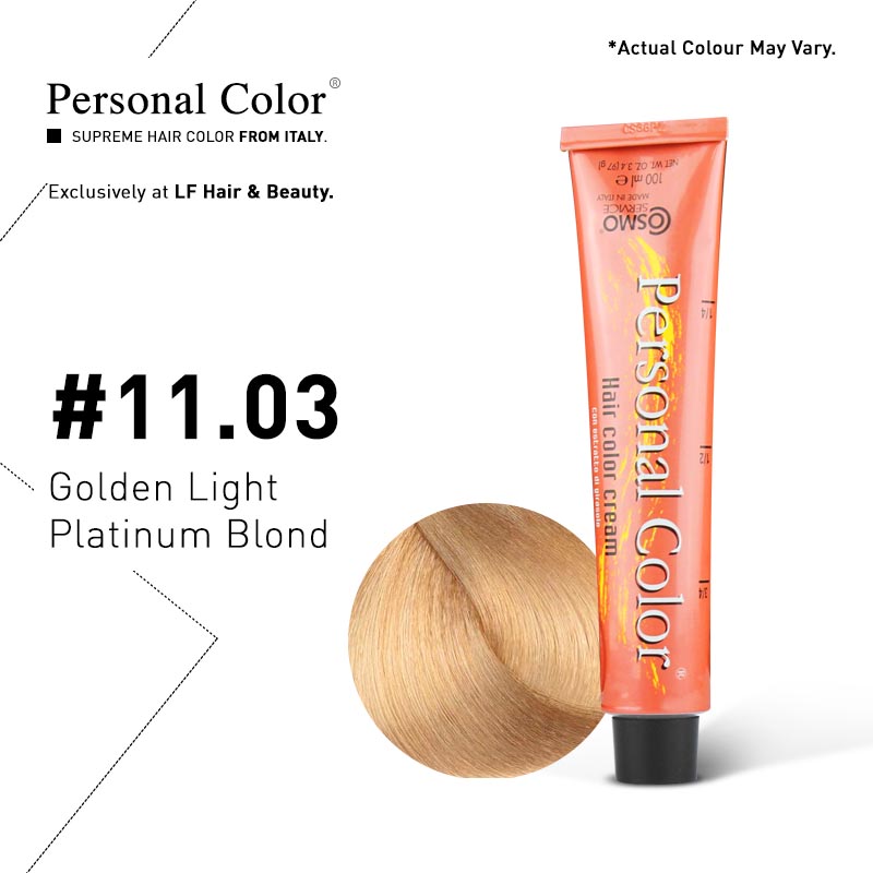 ***BUY 12 GET 2 FREE*** Cosmo Service Personal Color Permanent Cream 11.03 - Golden Light Platinum Blond 100ml