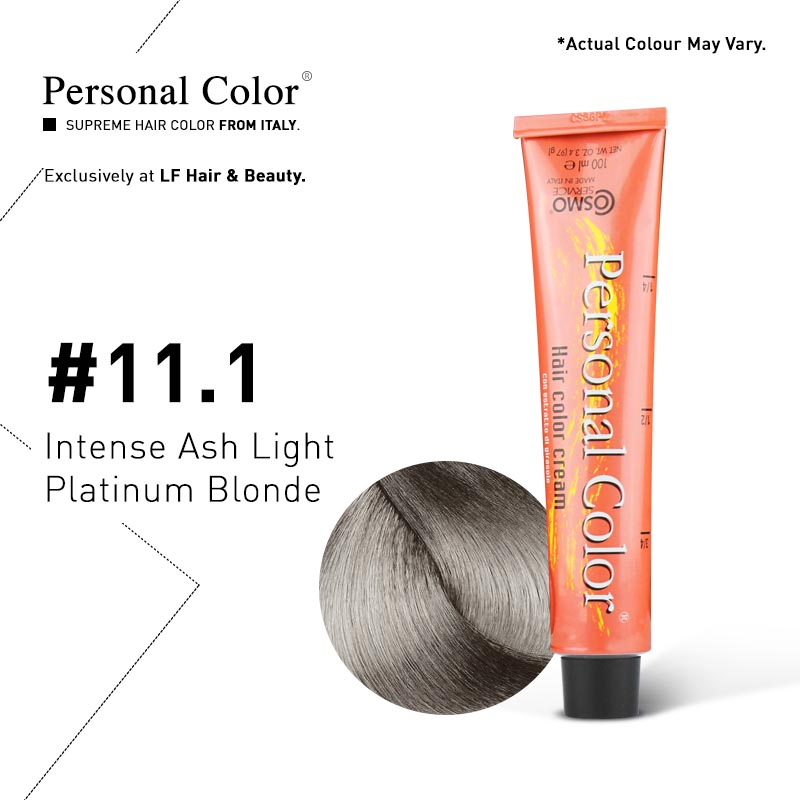 ***BUY 12 GET 2 FREE*** Cosmo Service Personal Color Permanent Cream 11.1 - Intense Ash Light Platinum Blonde 100ml