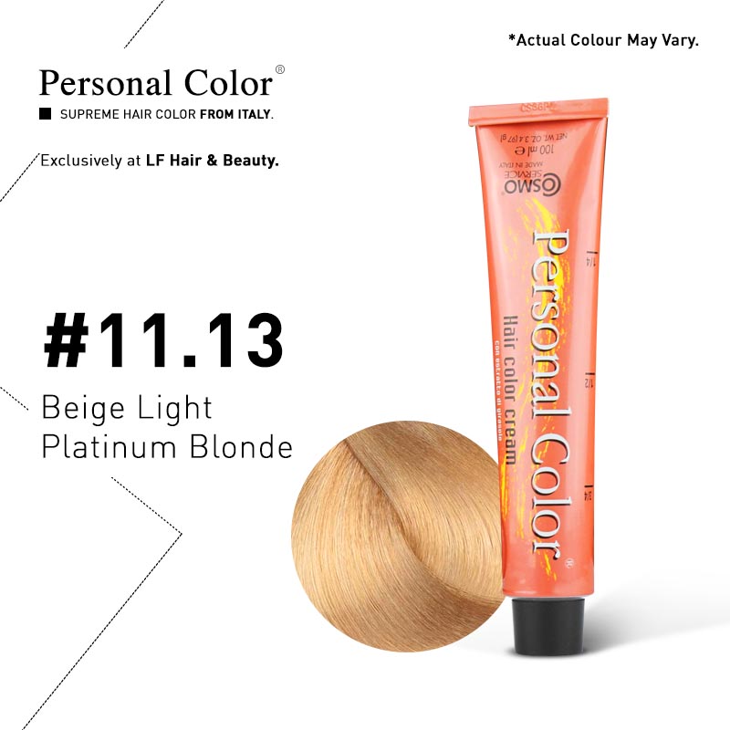 ***BUY 12 GET 2 FREE*** Cosmo Service Personal Color Permanent Cream 11.13 - Beige Light Platinum Blonde 100ml
