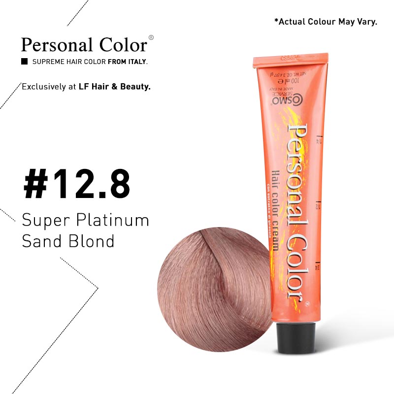 ***BUY 12 GET 2 FREE***Cosmo Service Personal Color Permanent Cream 12.8 - Super Platinum Sand Blond 100ml