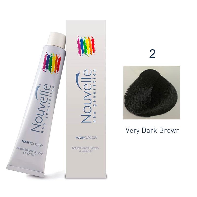 Nouvelle - Permanent Hair Color 2/Very Dark Brown 100ml