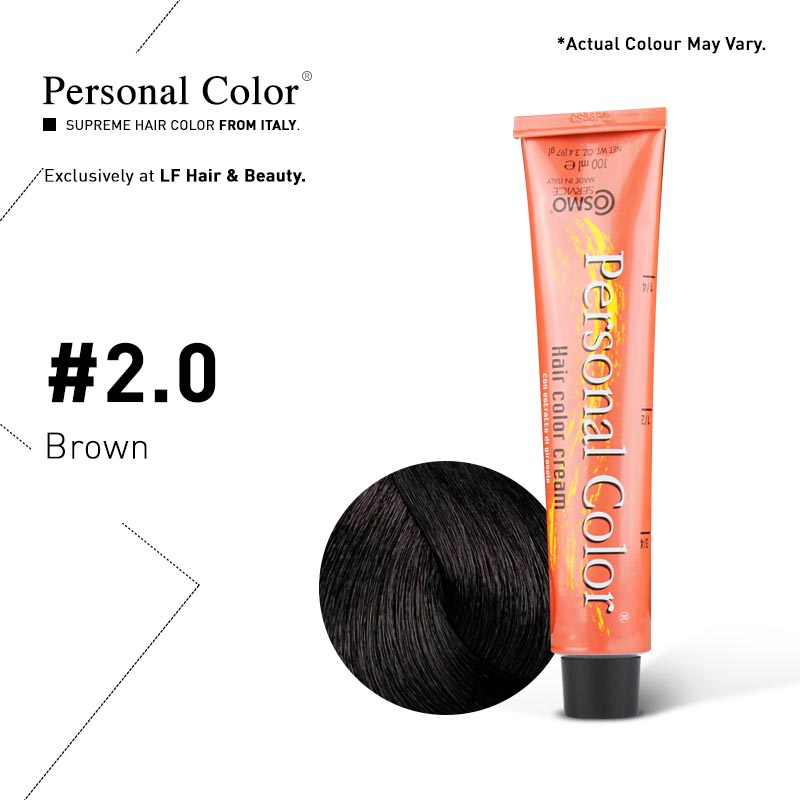 ***BUY 12 GET 2 FREE***Cosmo Service Personal Color Permanent Cream 2.0 - Brown 100ml