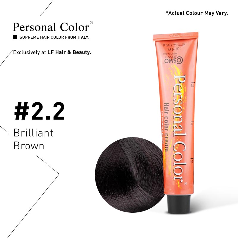 ***BUY 12 GET 2 FREE*** Cosmo Service Personal Color Permanent Cream 2.2 Brilliant Brown - 100ml