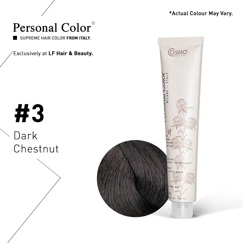 ***BUY 12 GET 2 FREE*** Cosmo Service Personal Color Permanent Cream 3.0 - Dark Chestnut 100ml
