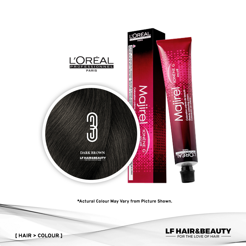 L'Oreal Majirel Permanent Hair Color 3 Dark Brown 50ml - LF Hair and Beauty  Supplies