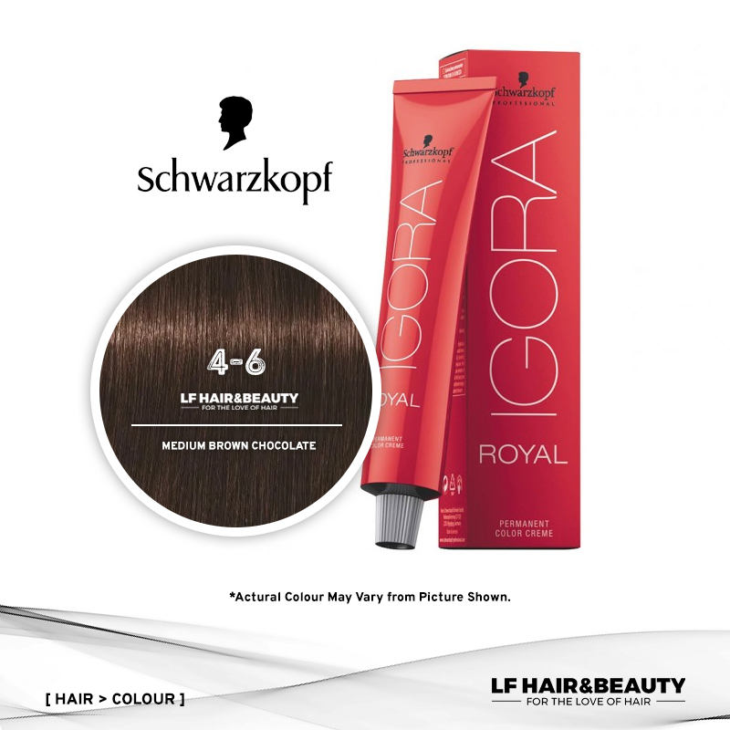 Schwarzkopf Igora Royal 4 6 Medium Brown Chocolate 60ml Lf Hair And Beauty Supplies