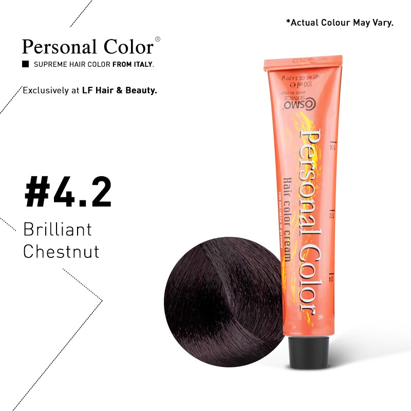 ***BUY 12 GET 2 FREE*** Cosmo Service Personal Color Permanent Cream 4.2 - Brilliant Chestnut 100ml