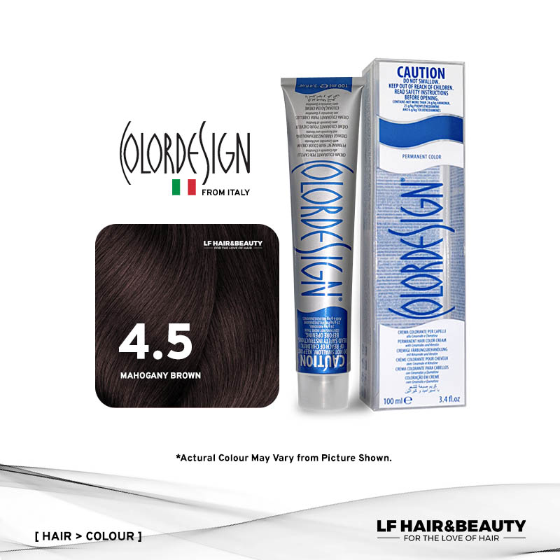 Color Design Permanent Hair Color 4.5 Mahogany Brown 100ml