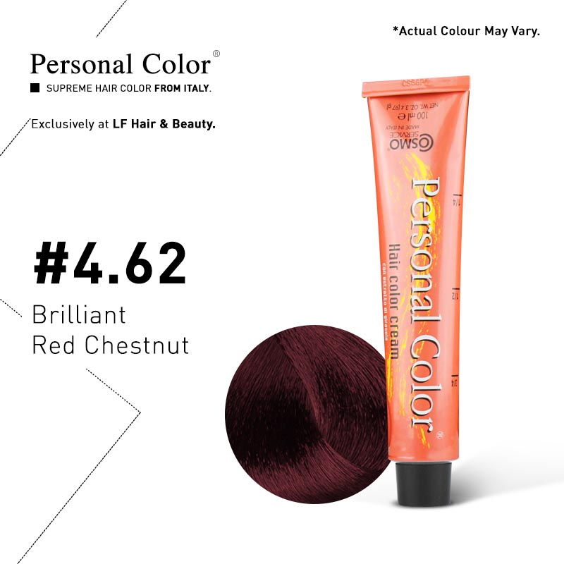 ***BUY 12 GET 2 FREE*** Cosmo Service Personal Color Permanent Cream 4.62 - Brilliant Red Chestnut 100ml