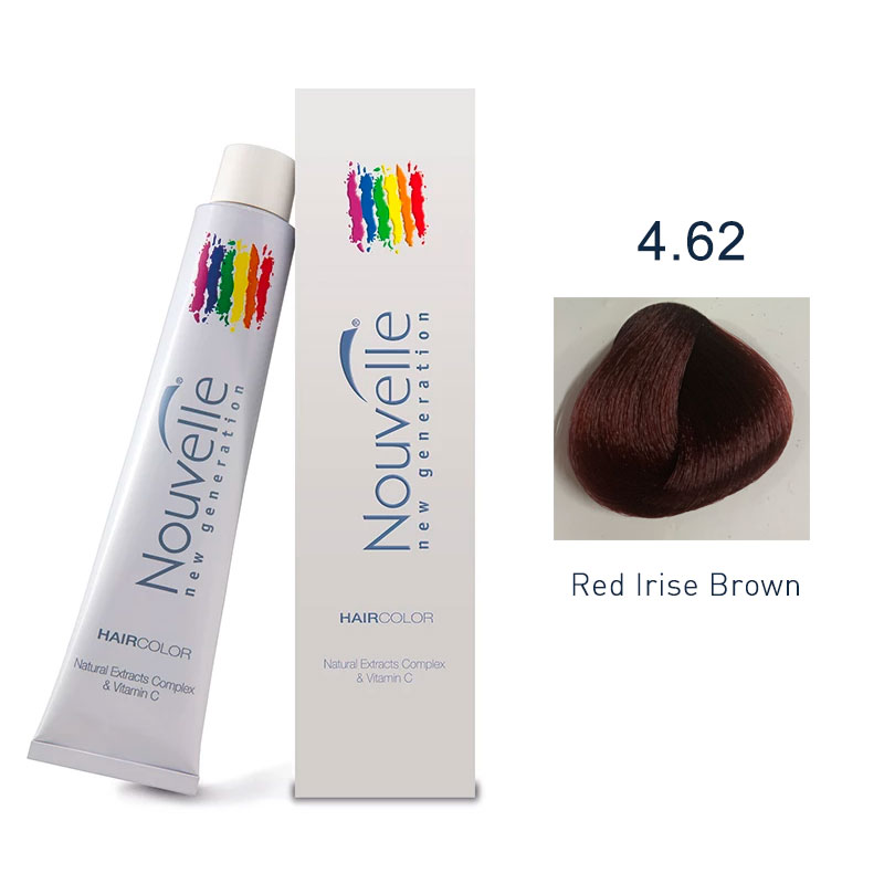 Nouvelle - Permanent Hair Color 4.62 Red Irise Brown 100ml