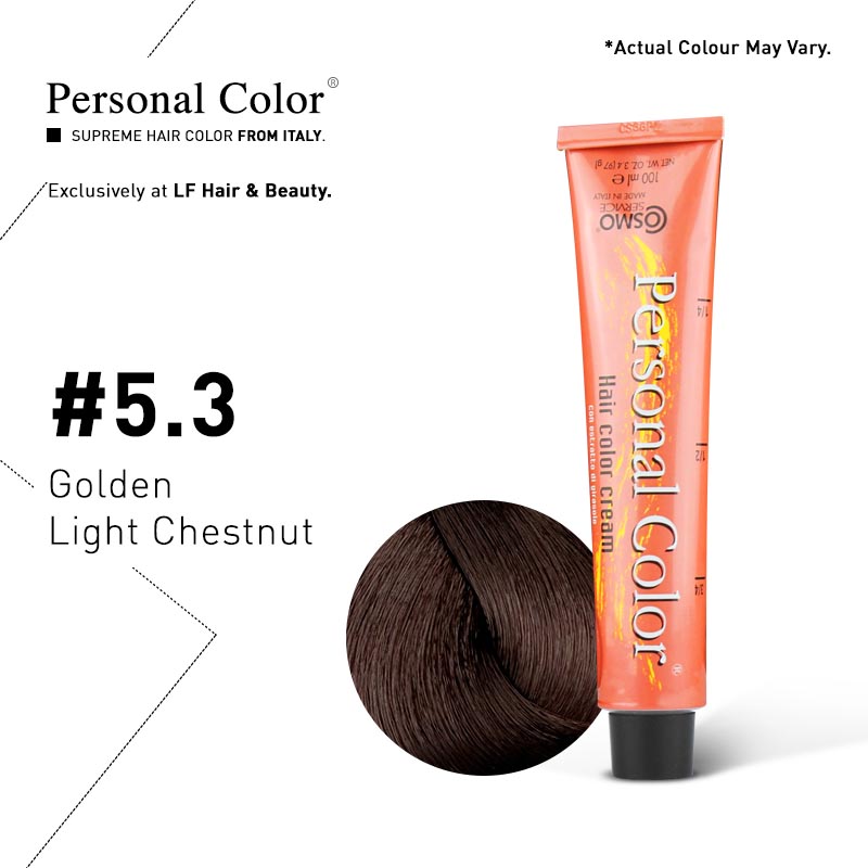***BUY 12 GET 2 FREE*** Cosmo Service Personal Color Permanent Cream 5.3 - Golden Light Chestnut 100ml