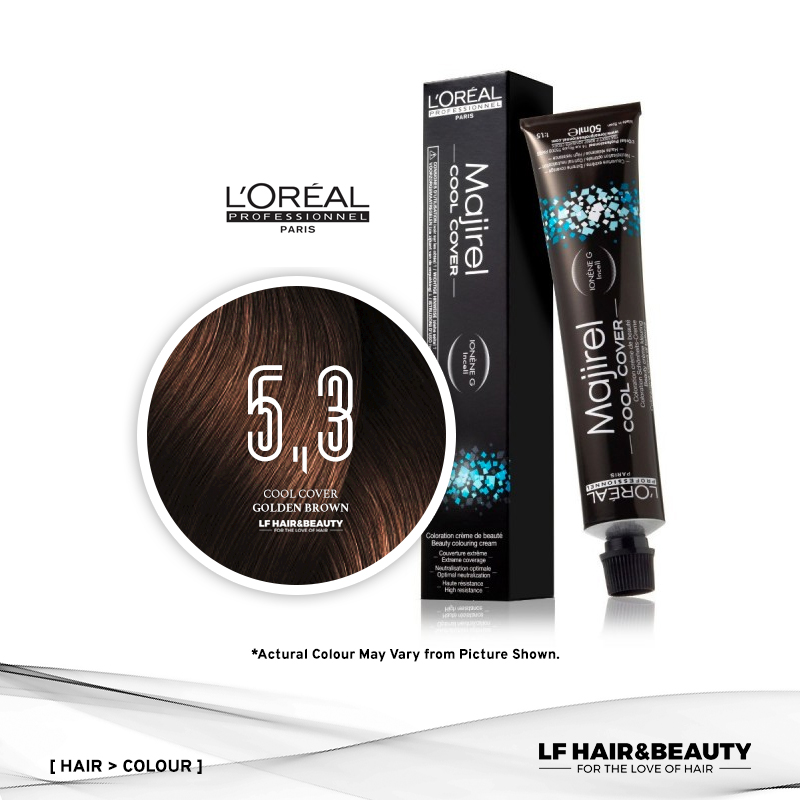 Loreal Majirel Permanent Hair Color Cool Cover CC5.3 Light Beige Golden Brown 50ml