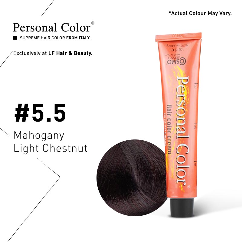***BUY 12 GET 2 FREE*** Cosmo Service Personal Color Permanent Cream 5.5 - Mahogany Light Chestnut 100ml