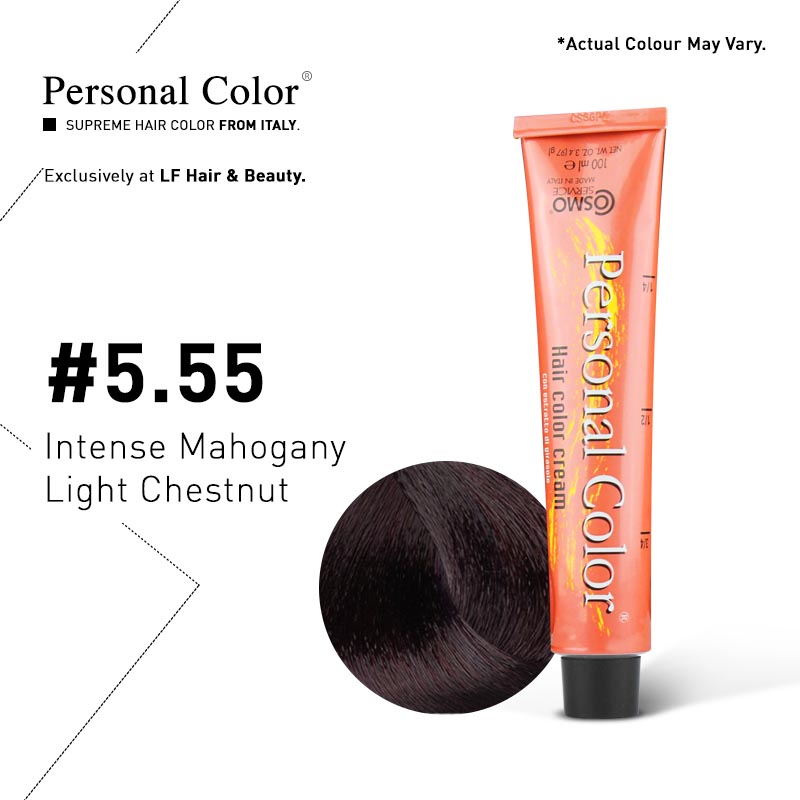 ***BUY 12 GET 2 FREE*** Cosmo Service Personal Color Permanent Cream 5.55 - Intense Mahogany Light Chestnut 100ml