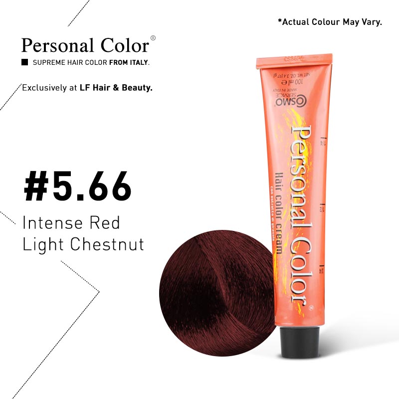 ***BUY 12 GET 2 FREE*** Cosmo Service Personal Color Permanent Cream 5.66 - Intense Red Light Chestnut 100ml