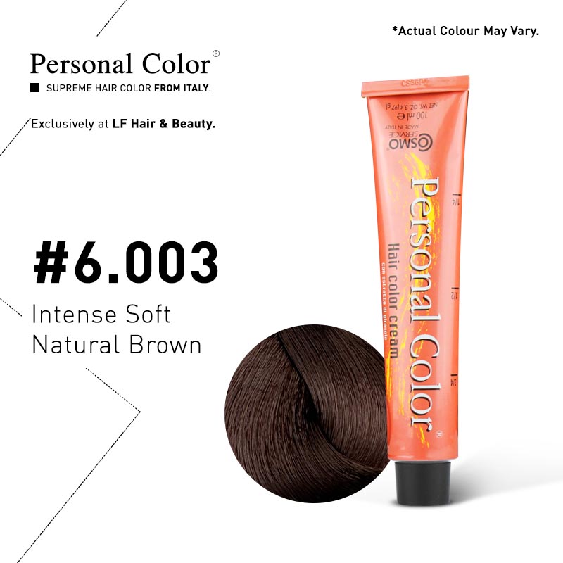 ***BUY 12 GET 2 FREE*** Cosmo Service Personal Color Permanent Cream 6.003 - Intense Soft Natural Brown 100ml