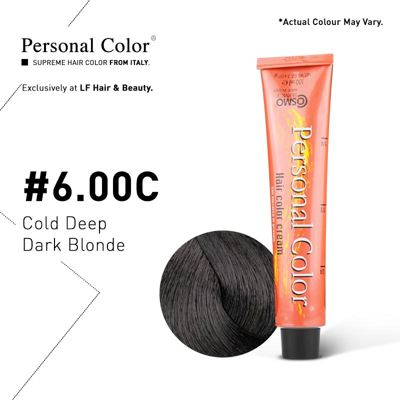 ***BUY 12 GET 2 FREE***Cosmo Service Personal Color Permanent Cream 6.00C - Cold Deep Dark Blonde 100ml