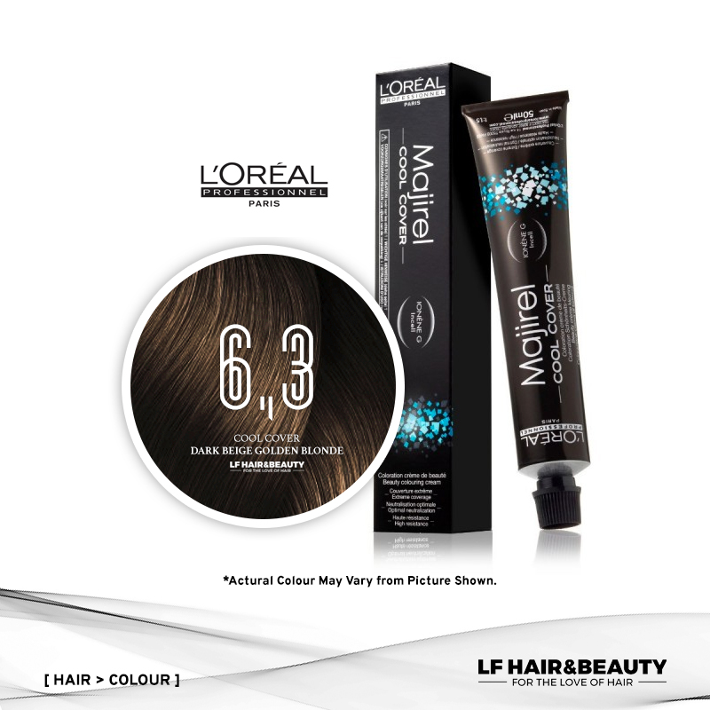 Loreal Majirel Permanent Hair Color Cool Cover CC6.3 Dark Beige Golden Blonde 50ml
