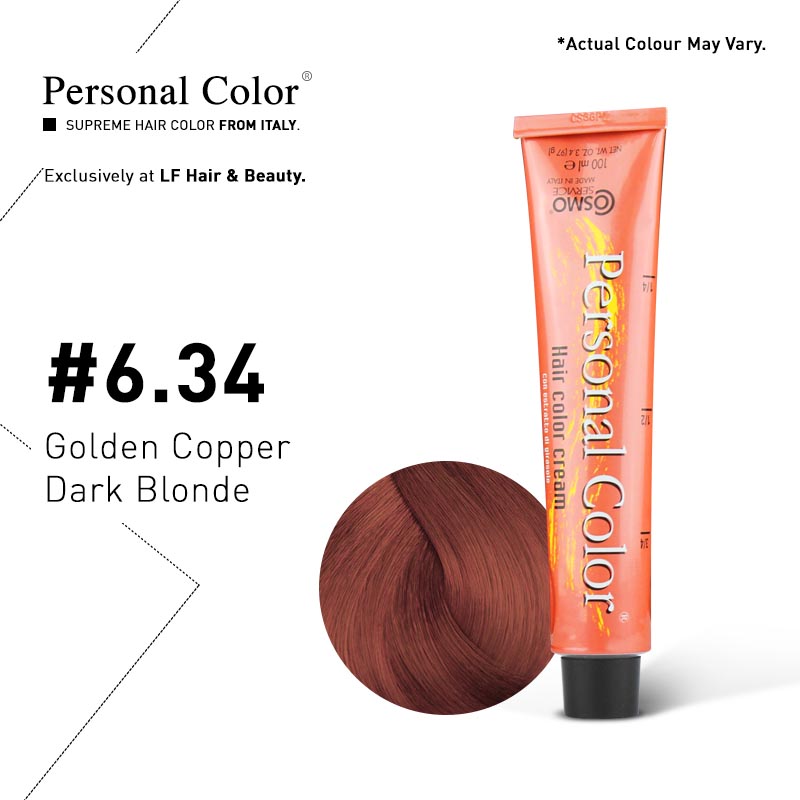 ***BUY 12 GET 2 FREE*** Cosmo Service Personal Color Permanent Cream 6.34 - Golden Copper Dark Blonde 100ml