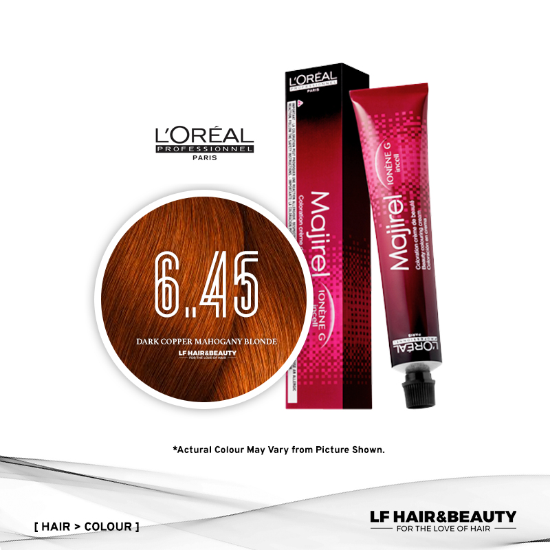 L'Oreal Majirel Permanent Hair Color 6.45 Dark Copper Mahogany Blonde 50ml