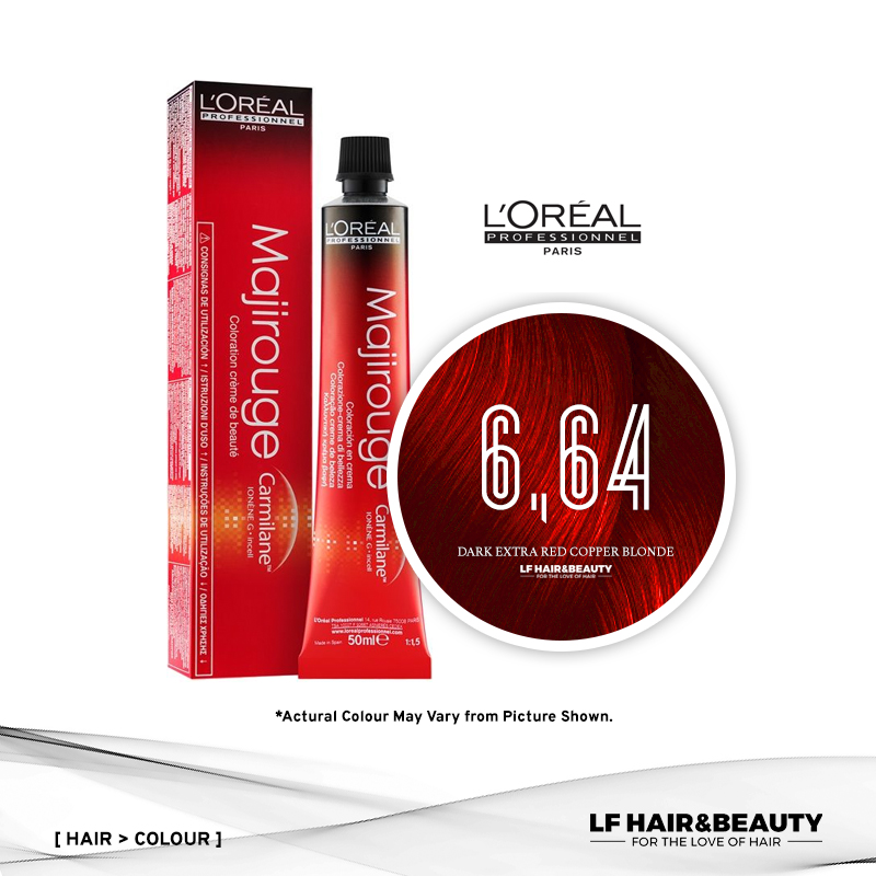 L'Oreal Majirouge Permanent Hair Color C6.64 Dark Extra Red Copper Blonde 50ml