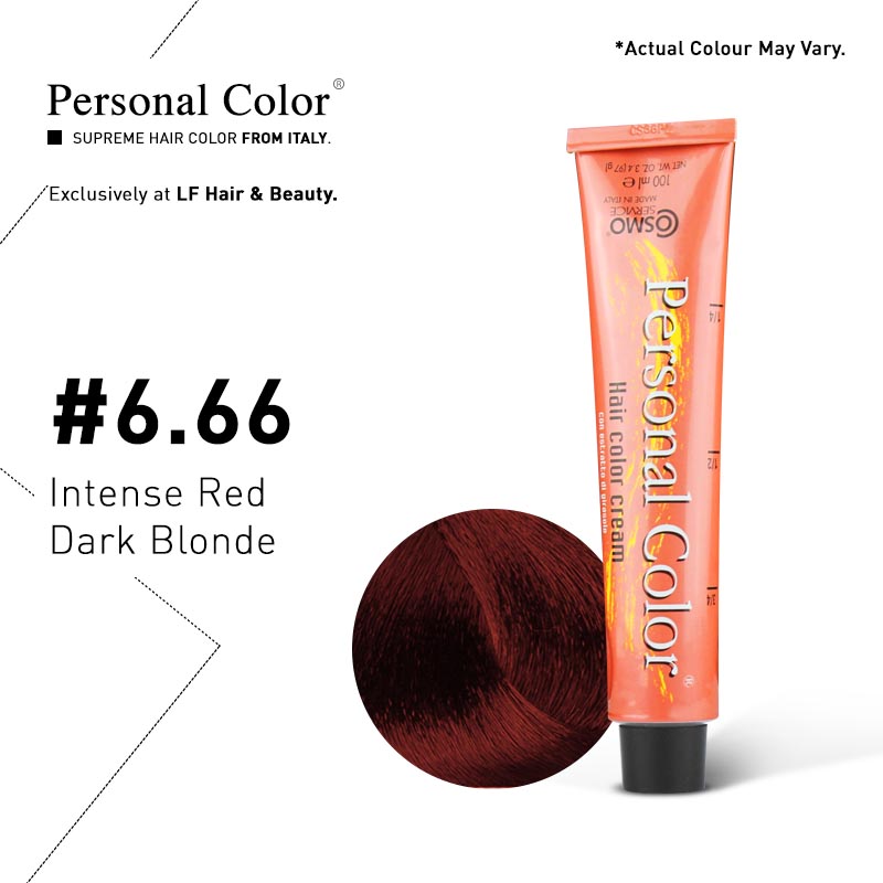 ***BUY 12 GET 2 FREE*** Cosmo Service Personal Color Permanent Cream 6.66 - Intense Red Dark Blond 100ml