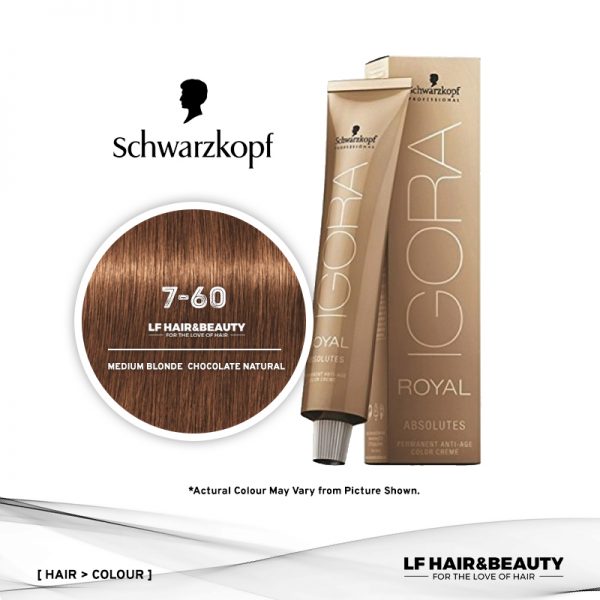 Schwarzkopf Igora Royal Absolutes 7-60 Medium Blonde Chocolate Natural 60ml