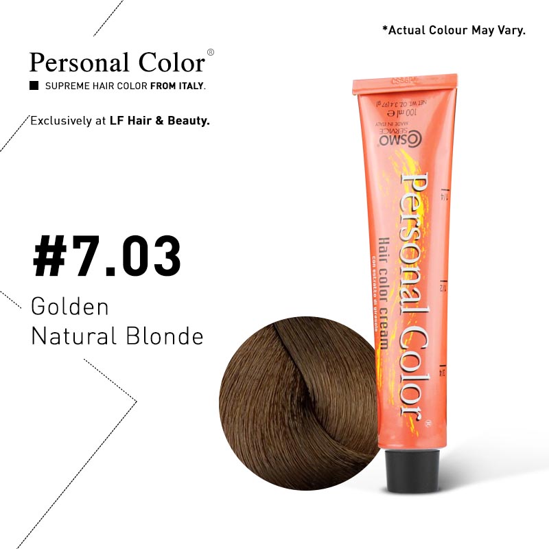 ***BUY 12 GET 2 FREE*** Cosmo Service Personal Color Permanent Cream 7.03 - Golden Natural Blonde 100ml
