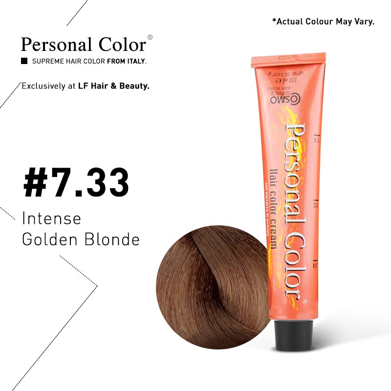 ***BUY 12 GET 2 FREE***Cosmo Service Personal Color Permanent Cream 7.33 - Intense Golden Blonde 100ml