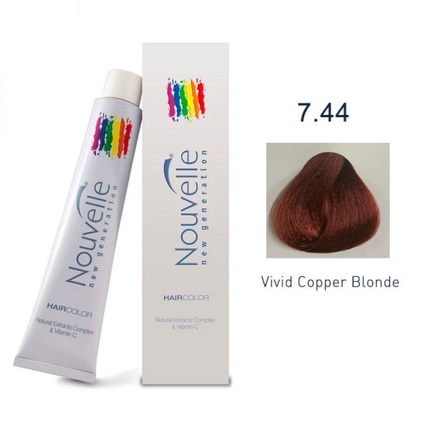 Nouvelle - Permanent Hair Color 7.44/Vivid Copper Blonde 100ml