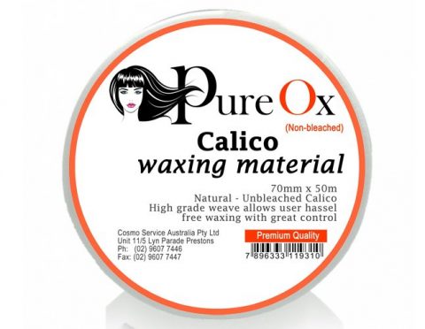 Calico Waxing Material Natural Unbleached Calico - 70mm x 50m