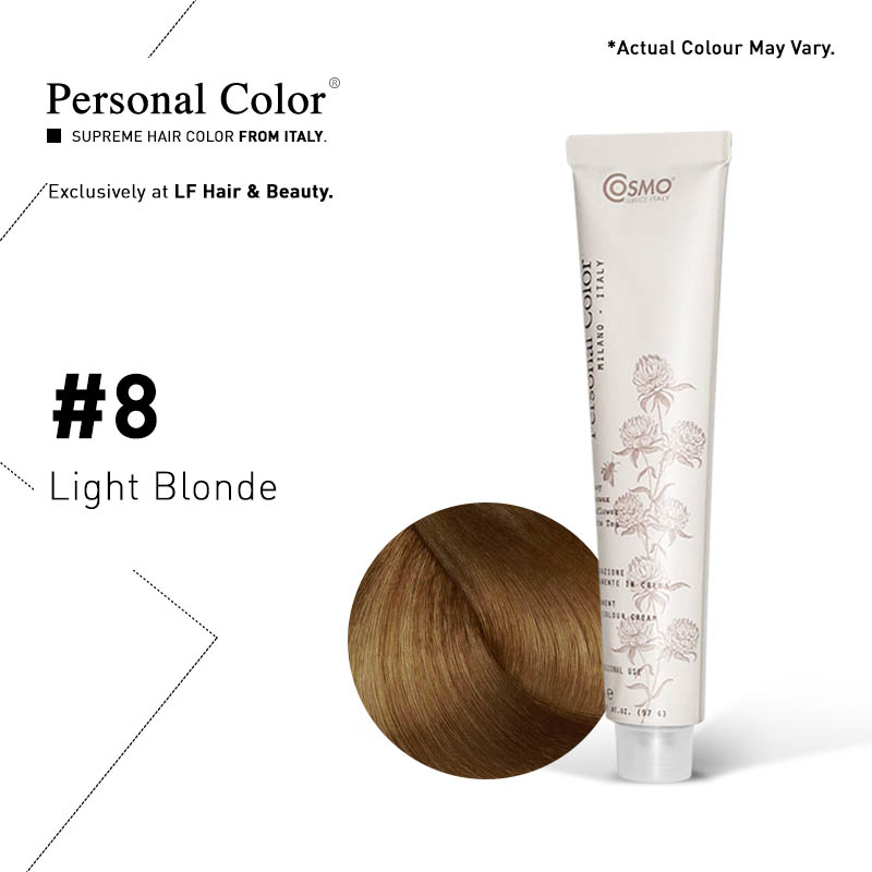 ***BUY 12 GET 2 FREE***Cosmo Service Personal Color Permanent Cream 8 - Light Blonde 100ml