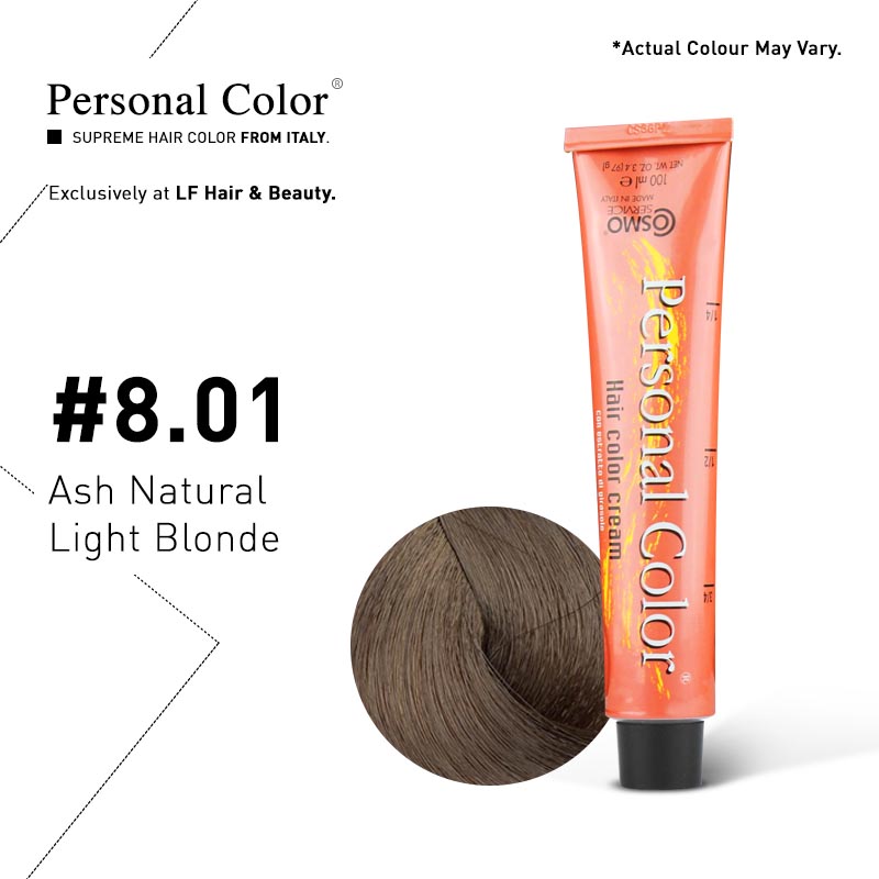 ***BUY 12 GET 2 FREE***Cosmo Service Personal Color Permanent Cream 8.01 - Ash Natural Light Blonde 100ml