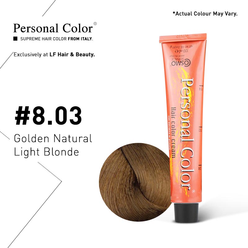 ***BUY 12 GET 2 FREE*** Cosmo Service Personal Color Permanent Cream 8.03 - Golden Natural Light Blonde 100ml
