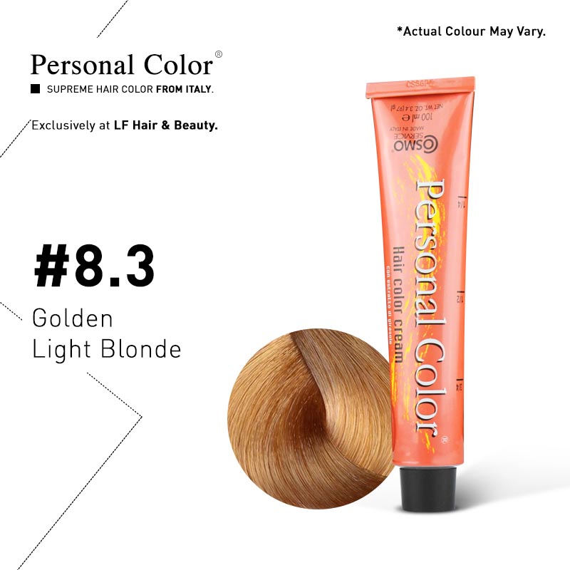 ***BUY 12 GET 2 FREE*** Cosmo Service Personal Color Permanent Cream 8.3 - Golden Light Blonde 100ml