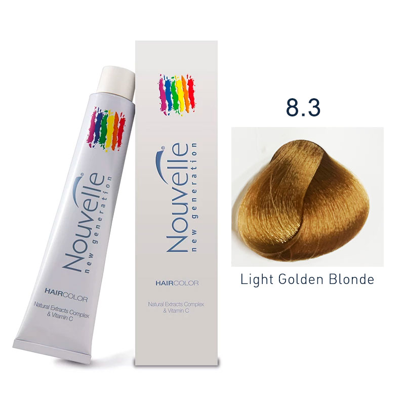Nouvelle - Permanent Hair Color 8.3/Light Golden Blonde 100ml