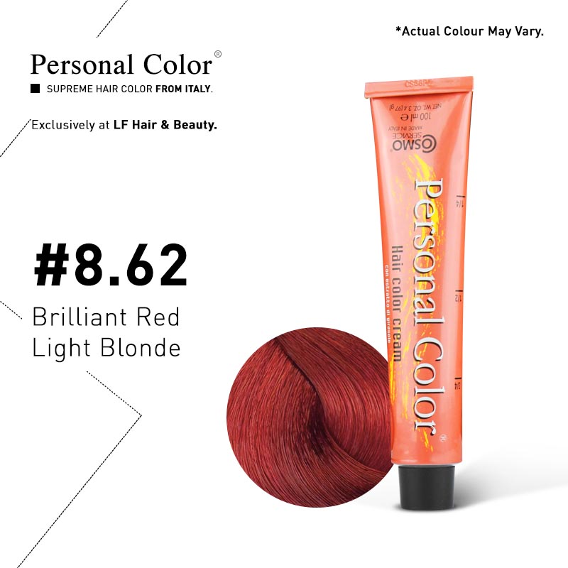 ***BUY 12 GET 2 FREE*** Cosmo Service Personal Color Permanent Cream 8.62 - Brilliant Red Light Blonde 100ml