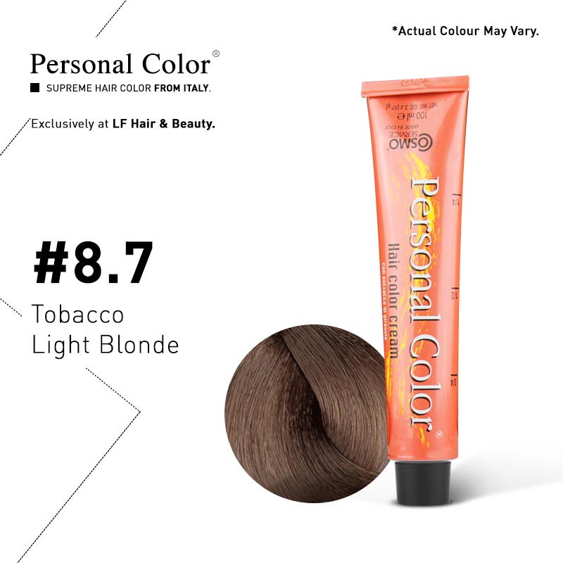 ***BUY 12 GET 2 FREE*** Cosmo Service Personal Color Permanent Cream 8.7 - Tobacco Light Blonde 100ml