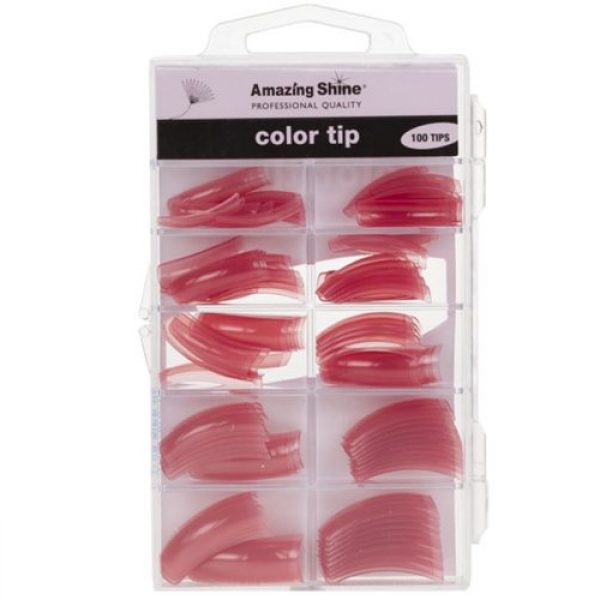 Amazing Shine 100 Coloured Nail Tips - Pink Pearl (02207)