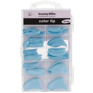 Amazing Shine 100 Coloured Nail Tips - Baby Blue (02222)