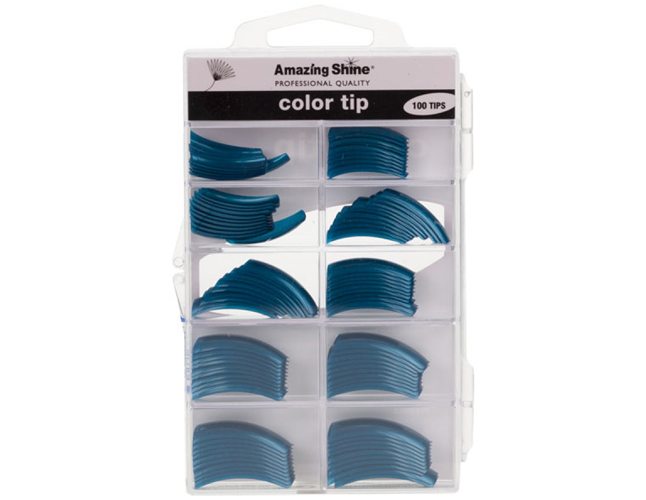 Amazing Shine 100 Coloured Nail Tips - Saphire Blue (02237)