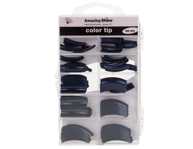 Amazing Shine 100 Coloured Nail Tips - Navy Blue (02238)