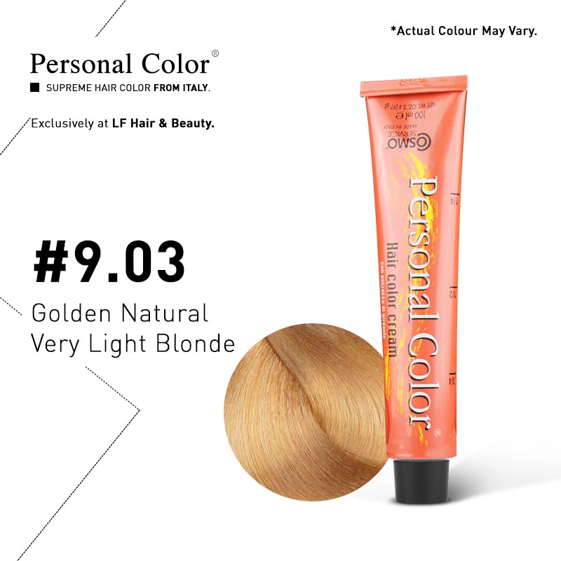 ***BUY 12 GET 2 FREE*** Cosmo Service Personal Color Permanent Cream 9.03 - Golden Natural Very Light Blonde 100ml