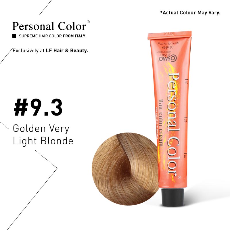 ***BUY 12 GET 2 FREE*** Cosmo Service Personal Color Permanent Cream 9.3 - Golden Very Light Blonde 100ml