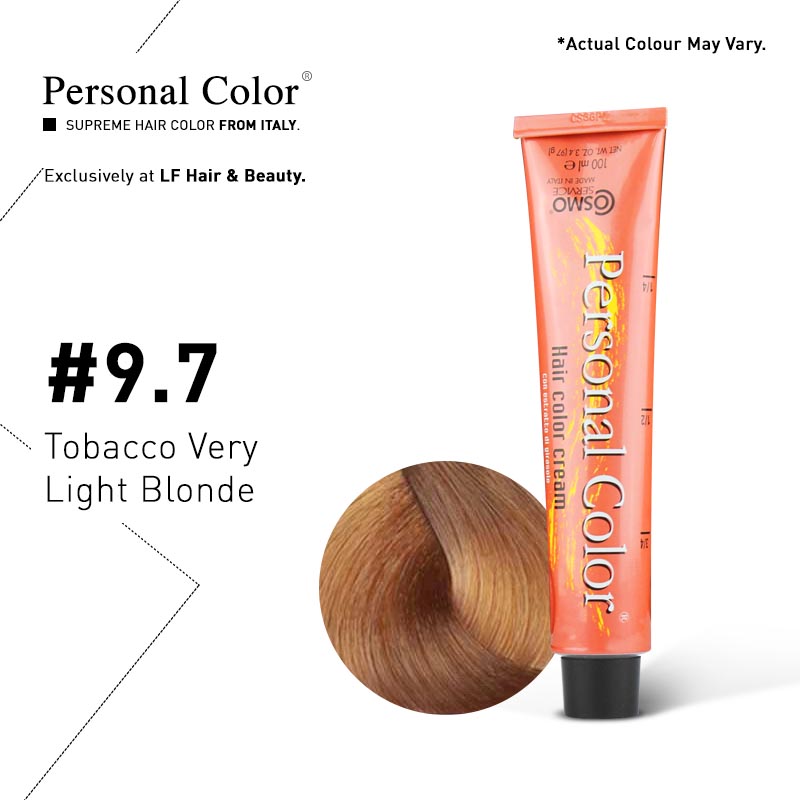 ***BUY 12 GET 2 FREE*** Cosmo Service Personal Color Permanent Cream 9.7 - Tobacco Very Light Blonde 100ml