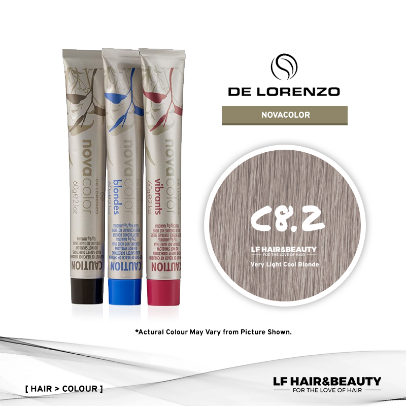De Lorenzo NovaColor Permanent Colour C8.2 - Very Light Cool Blonde 60g