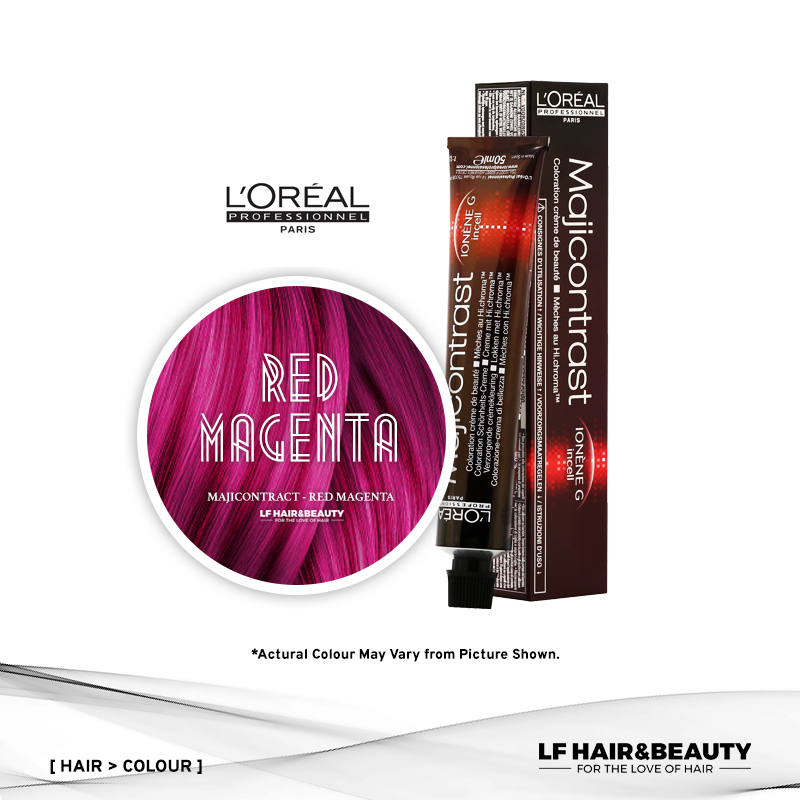 L'Oreal Majicontrast Permanent Hair Color - Red Magenta 50ml - LF Hair and  Beauty Supplies